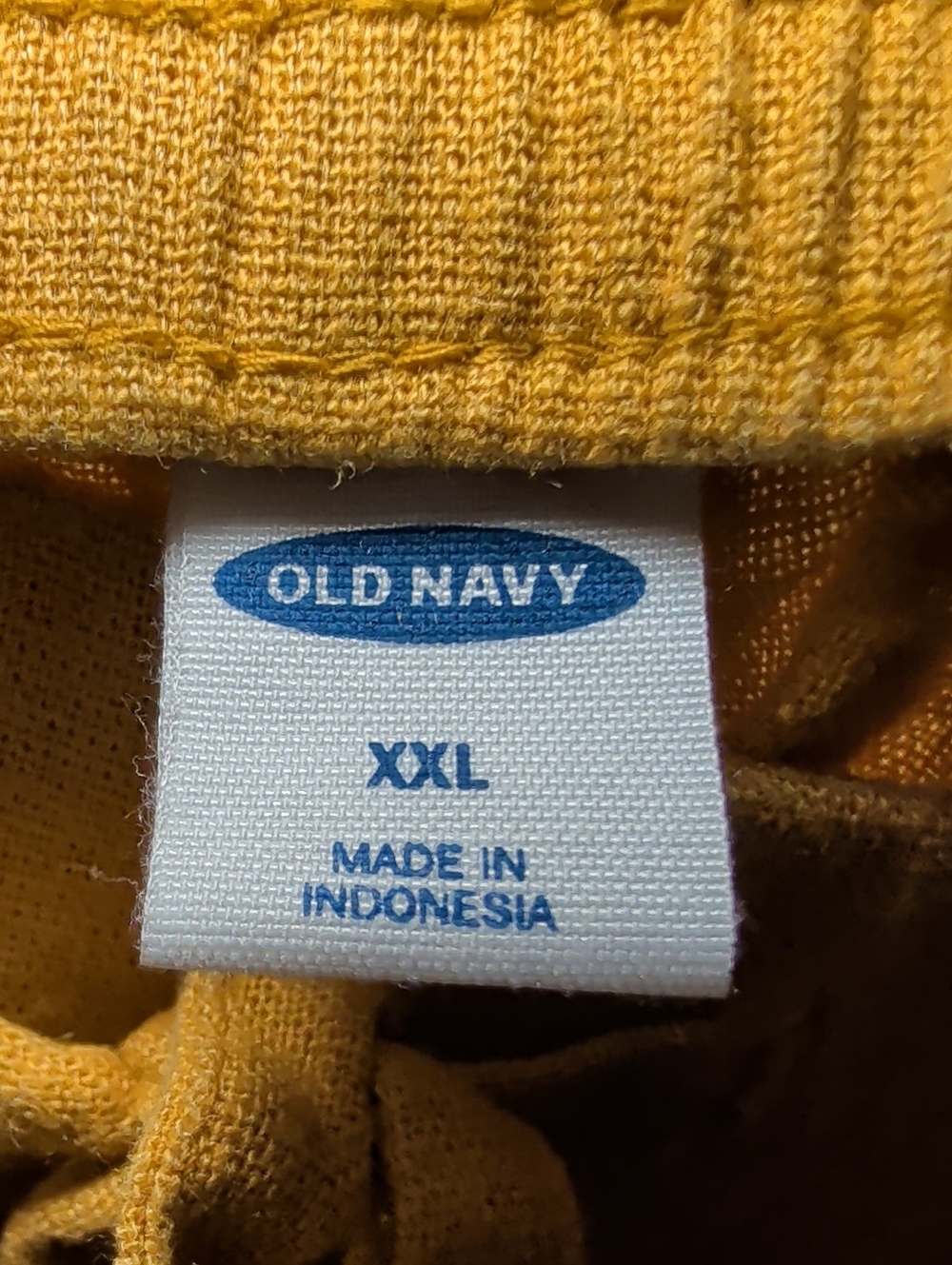 Old Navy Linen-Blend Shorts Yellow Drawstring Elastic Waistband Women's Size XXL - Picture 2 of 5